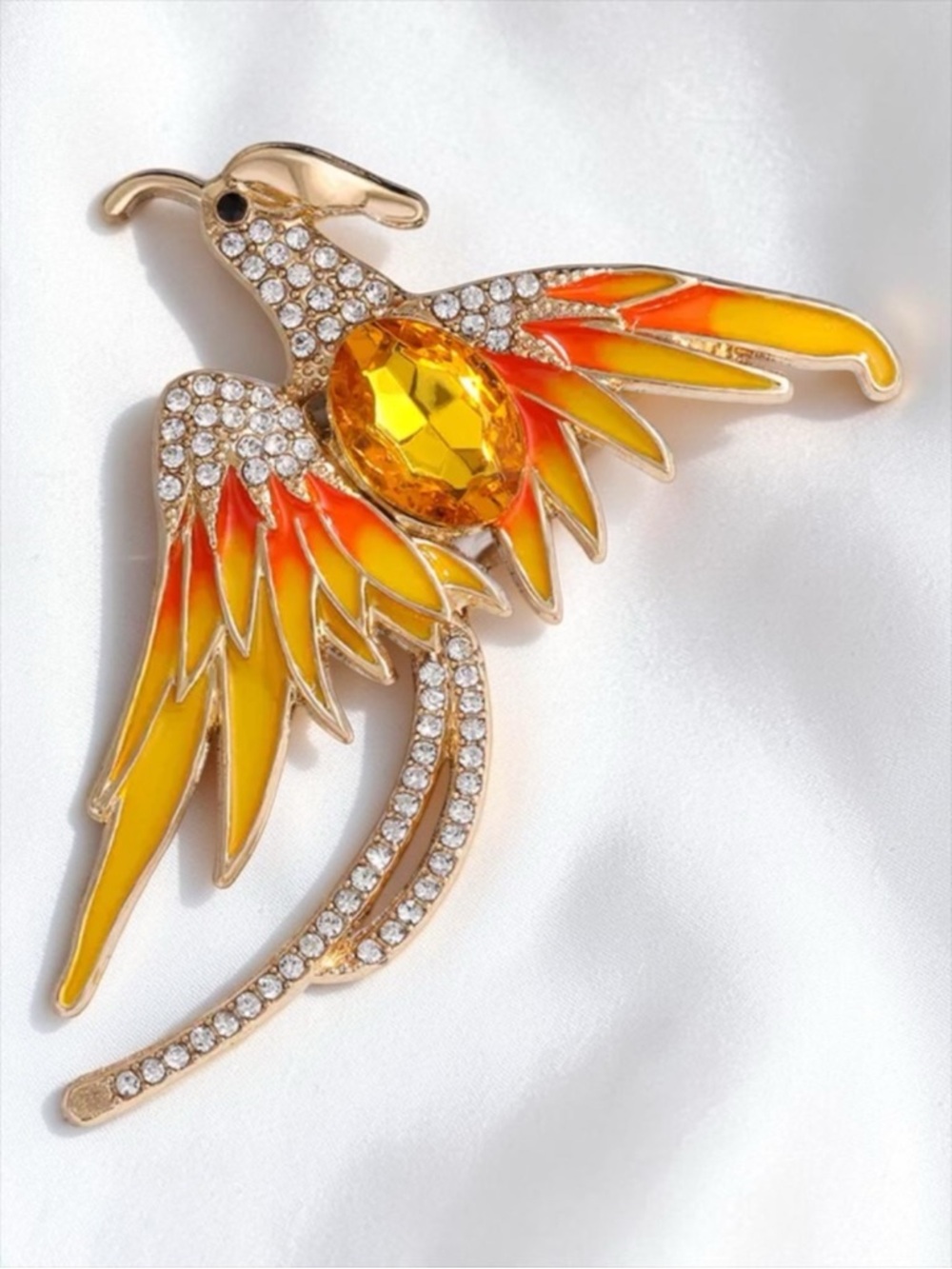 Yellow Phoenix Brooch